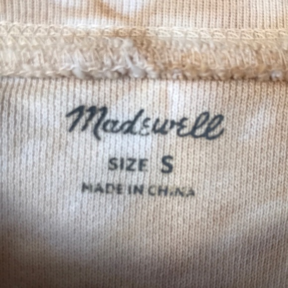 Madewell pullover tie dye tan & white sweatshirt sz Small - Picture 3 of 6